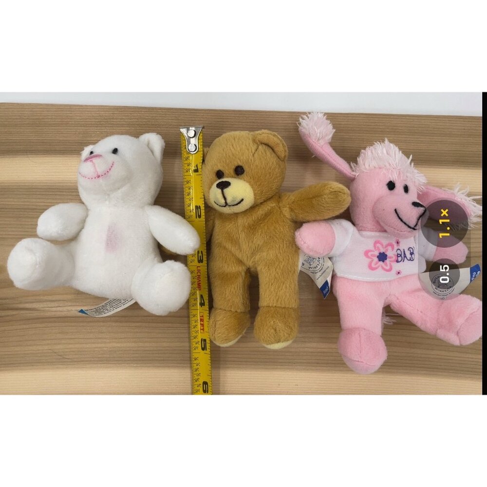 Build A Bear Lot of 3 McDonalds Happy Meal Mini Plush Dog Poodle Teddy Bears - Picture 14 of 14